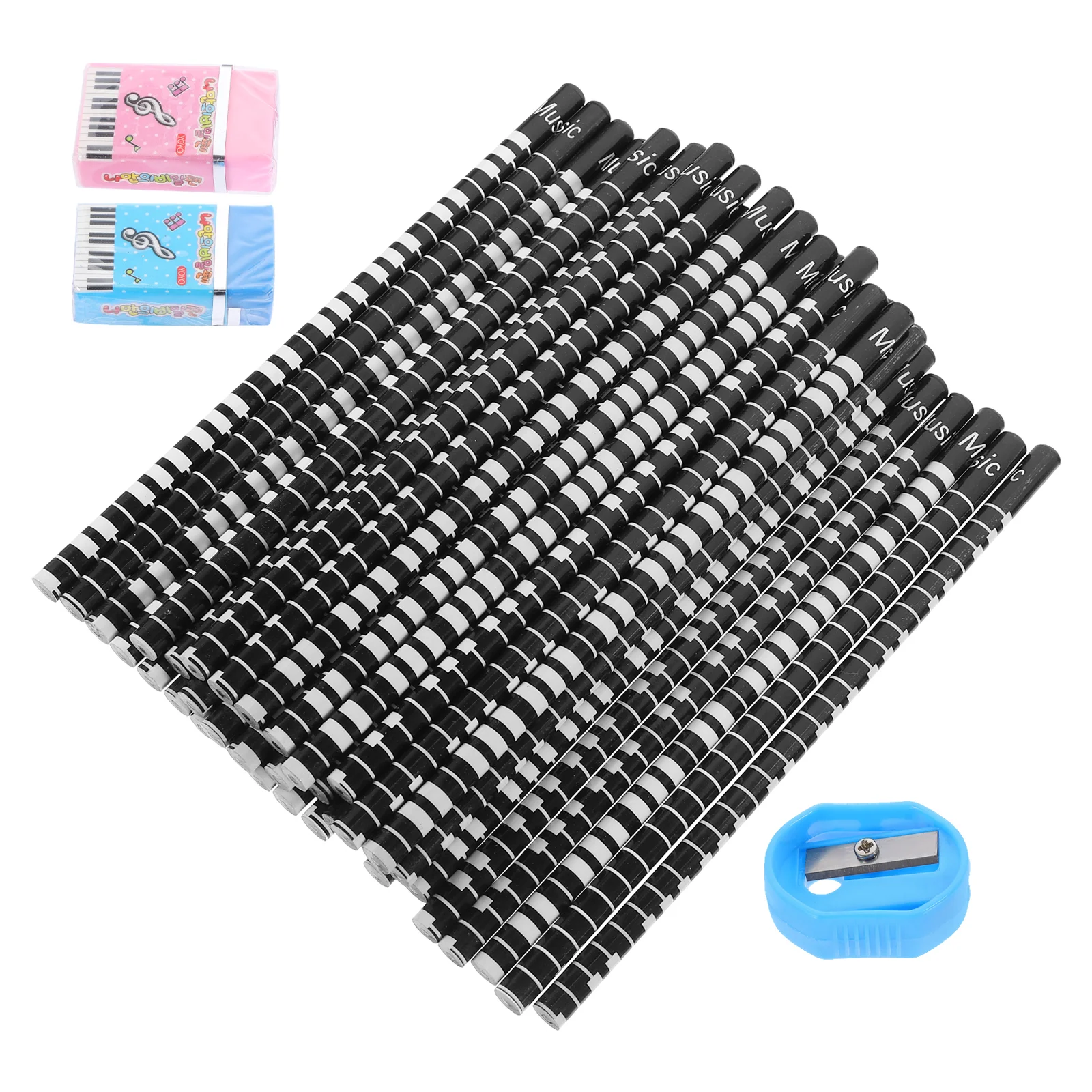 36 Pcs Piano Keyboard Pencils Primary School Students Music Prize Gift Musical Instrument Pieces (black) Wood Preschool