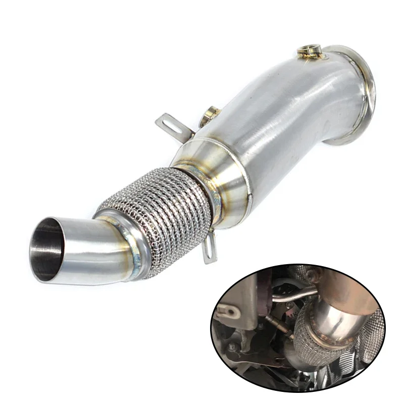 DEX Stainless Steel Mirror Polished 1.5mm Thick High Flow Exhaust Downpipe for N20 F10 F22 F23 F30 F31 F32 F33 F34 F36 228i