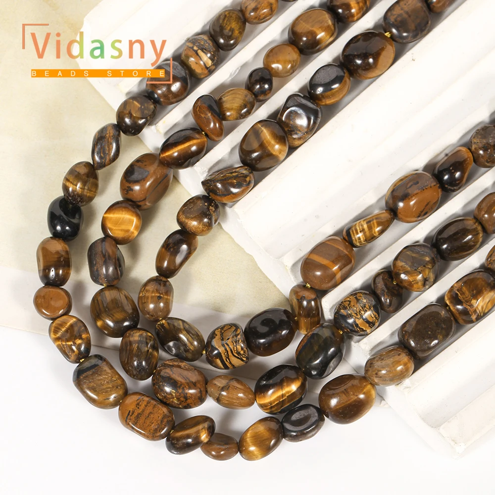 8-10mm Natürliche Gelbe Tigerauge-Perlen, Unregelmäßige Ovale Lose Perlen für Schmuckherstellung, DIY-Armbänder und Zubehör – Detail 6