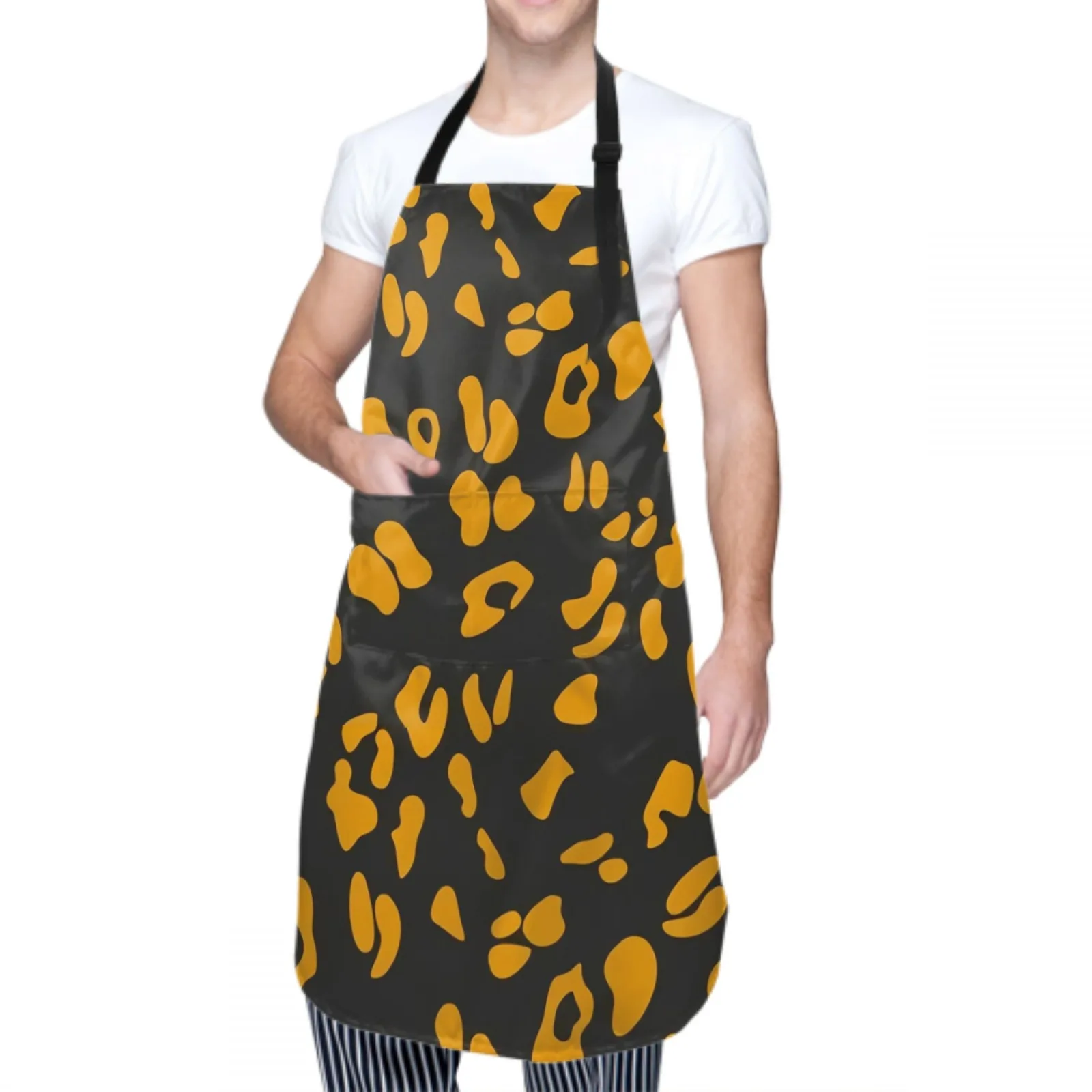 Cheetah Leopard Waterproof Apron with 2 Pockets Kitchen Chef Apron  Apron for Hair Brushing Cooking Baking Painting Gardening