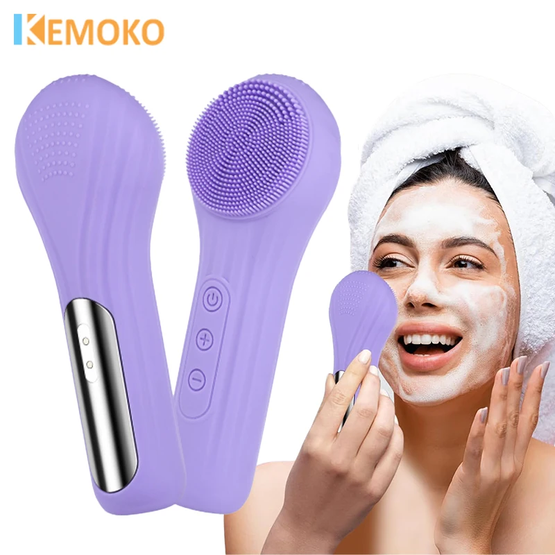 Brosse électrique en Silicone pour nettoyage du visage, exfoliante et imperméable, nettoyeur de pores pour hommes et femmes, dissolvant de points noirs