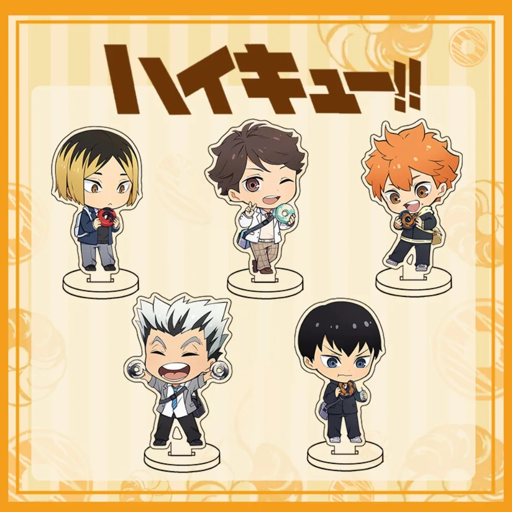 10cm Anime Haikyuu College Image Acrylic Transparent Stand Figure Hinata Shoyo Tobio Kageyama Yu Nishinoya Model Desktop Gift