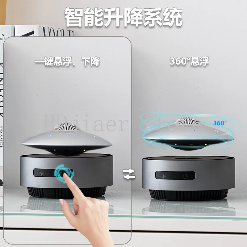 Auto-Lifting Magnetic Levitation Bluetooth Speaker - High-End Home Desktop Tech Decor Ornament, Premium Sound System