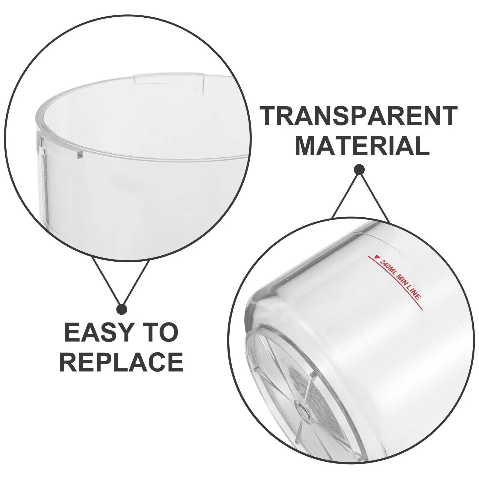 Replacement Water Jar Facial Steamer Transparent Large Capacity 240-600Ml Electric Facial Steamer Cup Professional Parts