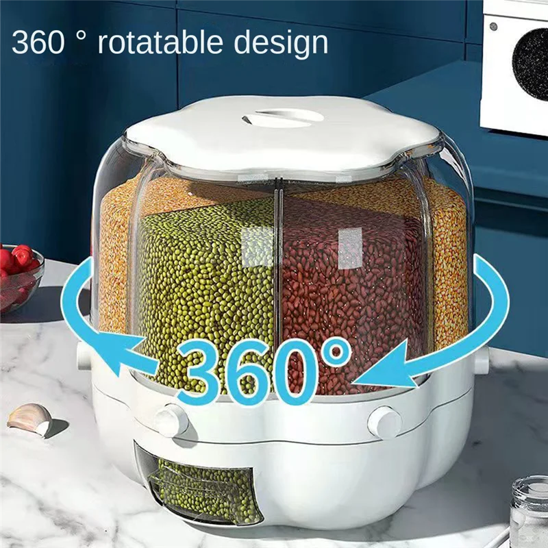 

Highly Recommended.Home Food Container Rotatable Rice Barrels Sealed Container, 6.5Kg