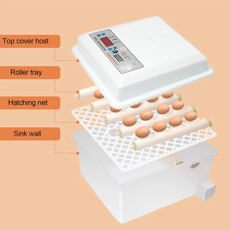 Egg Incubator,16 Egg Fully Automatic Poultry Hatcher Machine With Temperature Control Function For Chicken Goose EU Plug