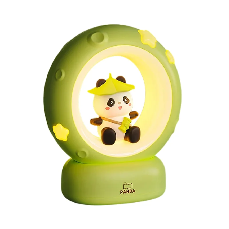 

【Горячие продажи!】Панда, лунная лампа, ночник для детей, прикроватная тумбочка, 3 уровня яркости, освещение для спальни, мультяшное украшение