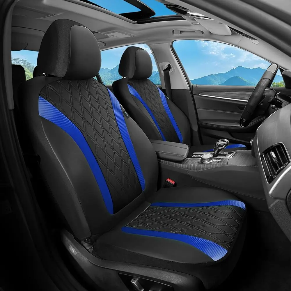 Universal Waterproof Leather Car Seat Covers Set, Front and Rear Protection for Cars, SUVs, and Trucks