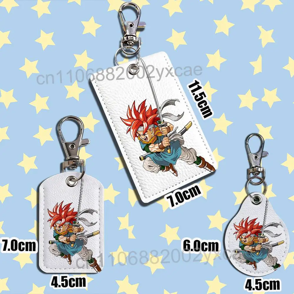 Frog red Crono Chrono Trigger Cartoon Movie Singer Game Anime Leather Card Holder Can Store Access Control ID Card Subway case image 2