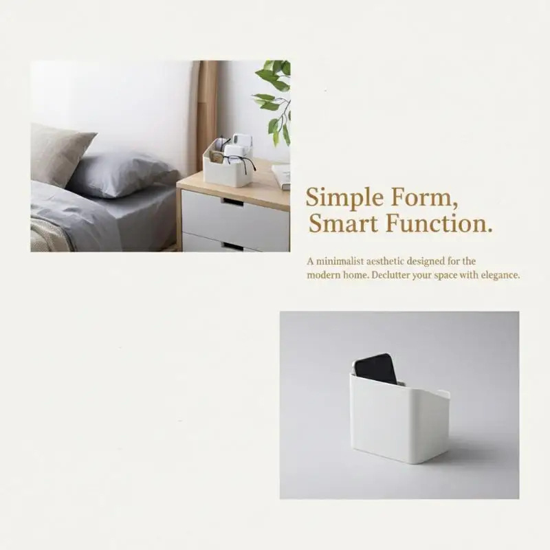 Plastic Desktop Storage Box Modern Remote Control Station Combined Tissue Container for Office Work Table Living Room Usage