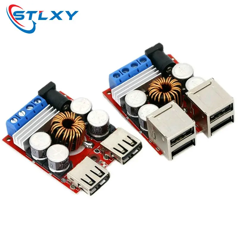 DC-DC Vehicle Charging Board 8V-35V 5V 8A Power Supply Depressurization Module 2 4 port USB Output mobile Charger