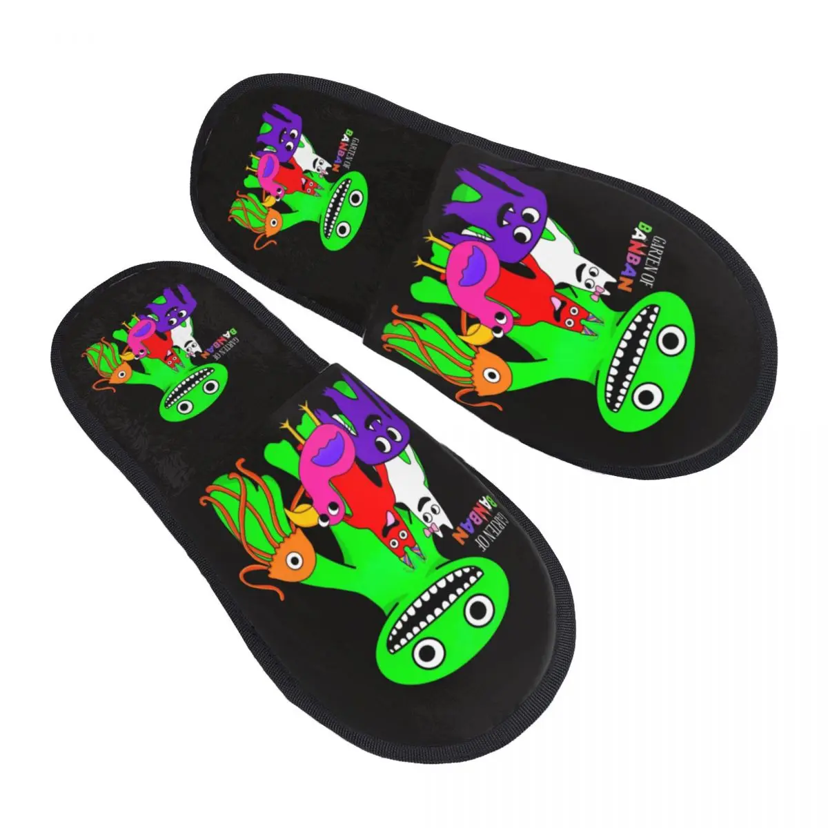 Custom Garten Of Banban Group Rainbows Friend-Video Game House Slippers Women Cozy Memory Foam Slip On Bedroom Slipper Shoes