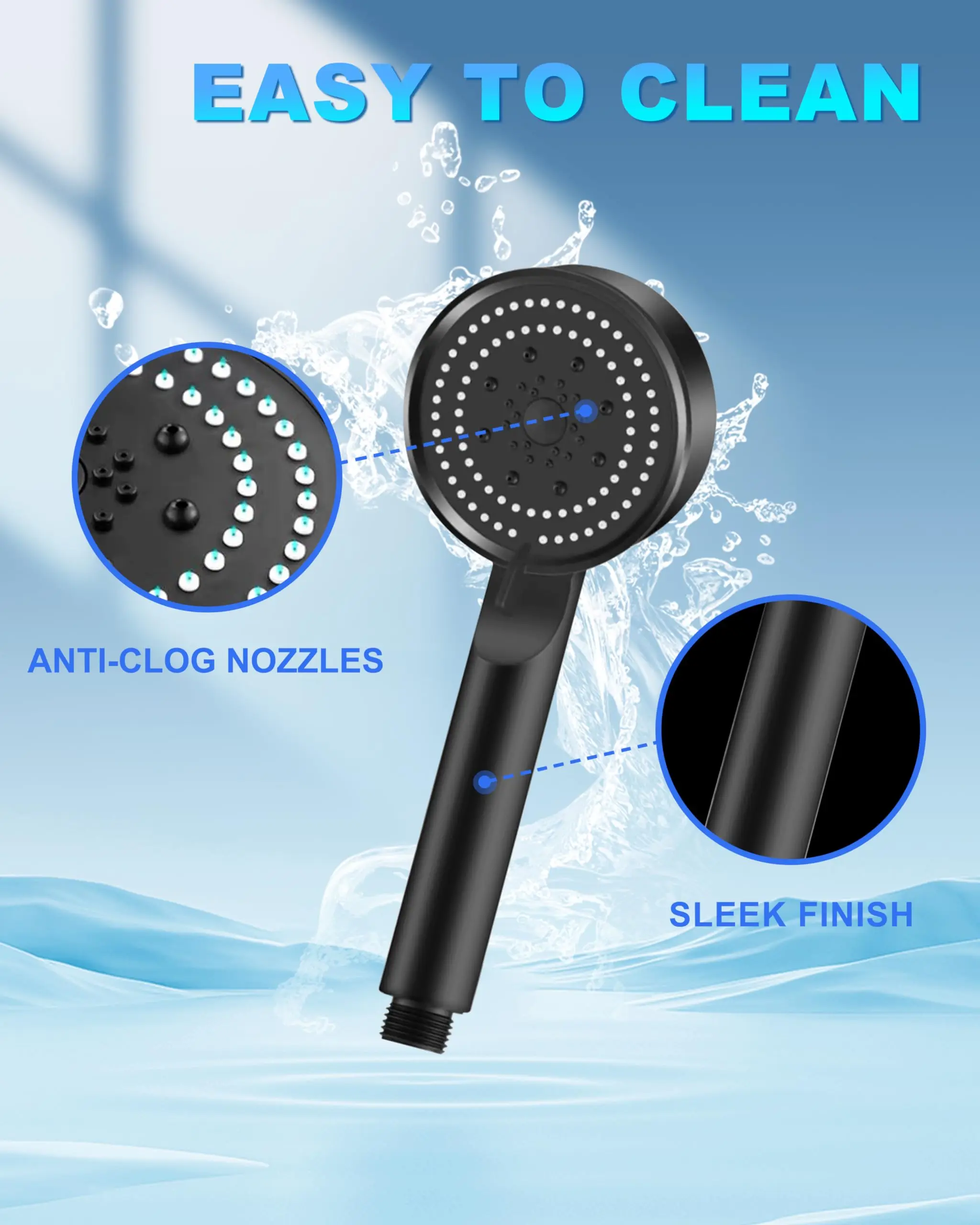 Hydromassage Shower Column Shower Head for Bathroom High-pressur Adjustable Spray with Massage Brush Filter Rain Shower Faucet