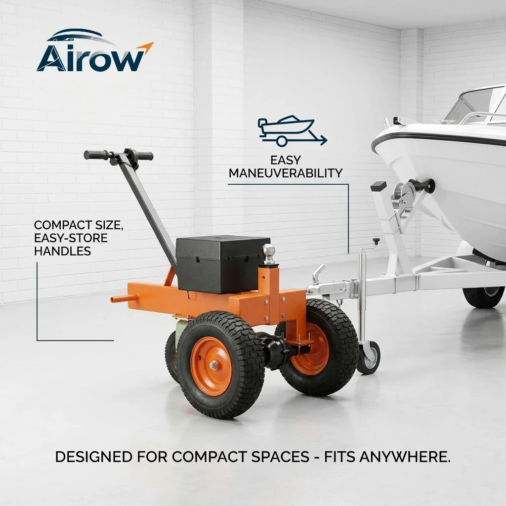 Motorized Boat Trailer Dolly, 24V 800W Electric Caravan Mover, 2000kg Heavy Duty Tow Dolly with 2in Ball Mount for RV Camper