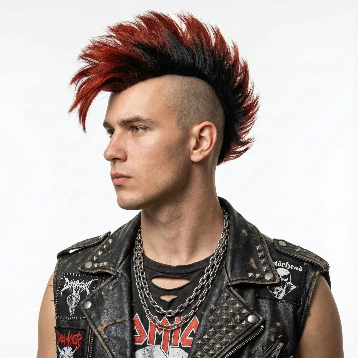 REEWES Obrem Brown Mokhaw Wig Clip in Hairpiece Toupee Synthetic Hair For Daily PUNK ROCK Party Cosplay