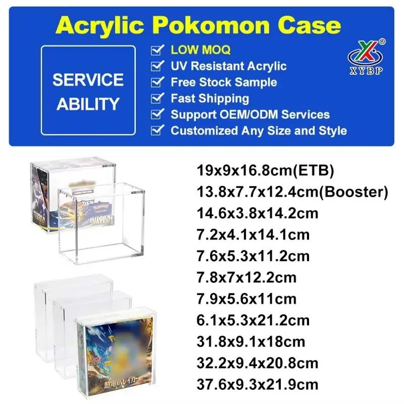 Transparent UV Protection Trading Card Game Elite Coach Protection Magnetic Booster Box Acrylic Display Cabinet