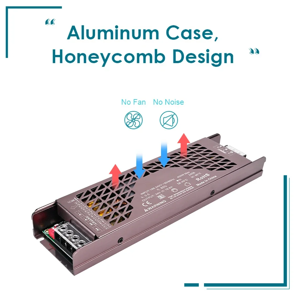 Adjustable LED Lighting Transformers Ultra Thin Power Supply 60W 100W 150W 200W 300W 400W LED Driver For Strip Light DC12V 24V