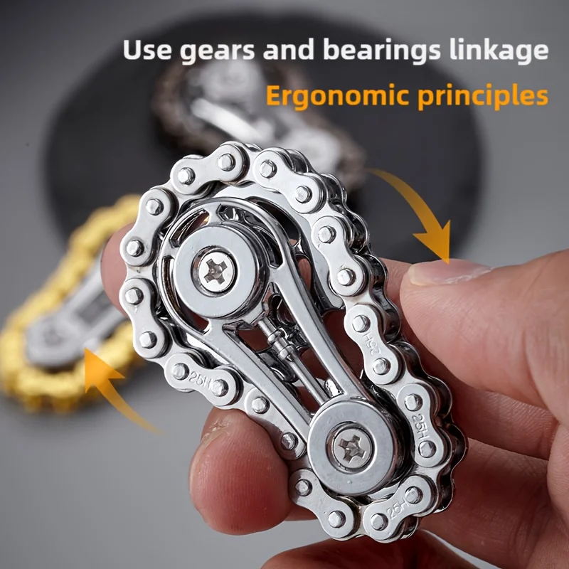 Nouvelles pignons volant d'inertie bout des doigts Gyro Fidget Spinner libération du Stress anxiété chaînes de vélo en métal EDC Spinner Fidget jouets pour adulte