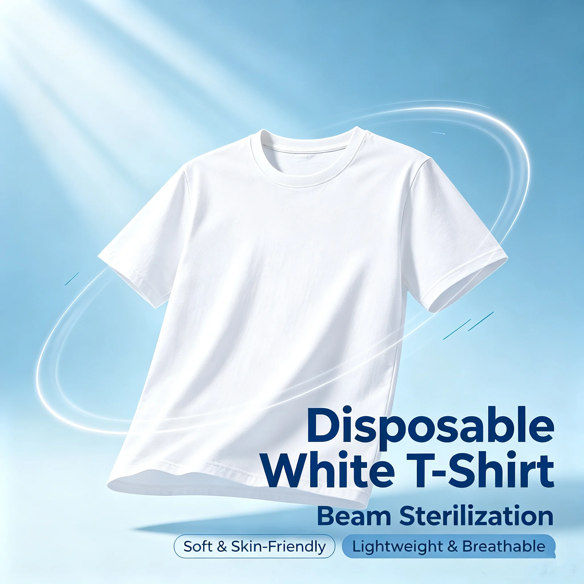 Disposable Cotton T-Shirts Soft Breathable Short Sleeve Tees for Men & Women Sterilized Wear & Throw Undershirt for Travel And C