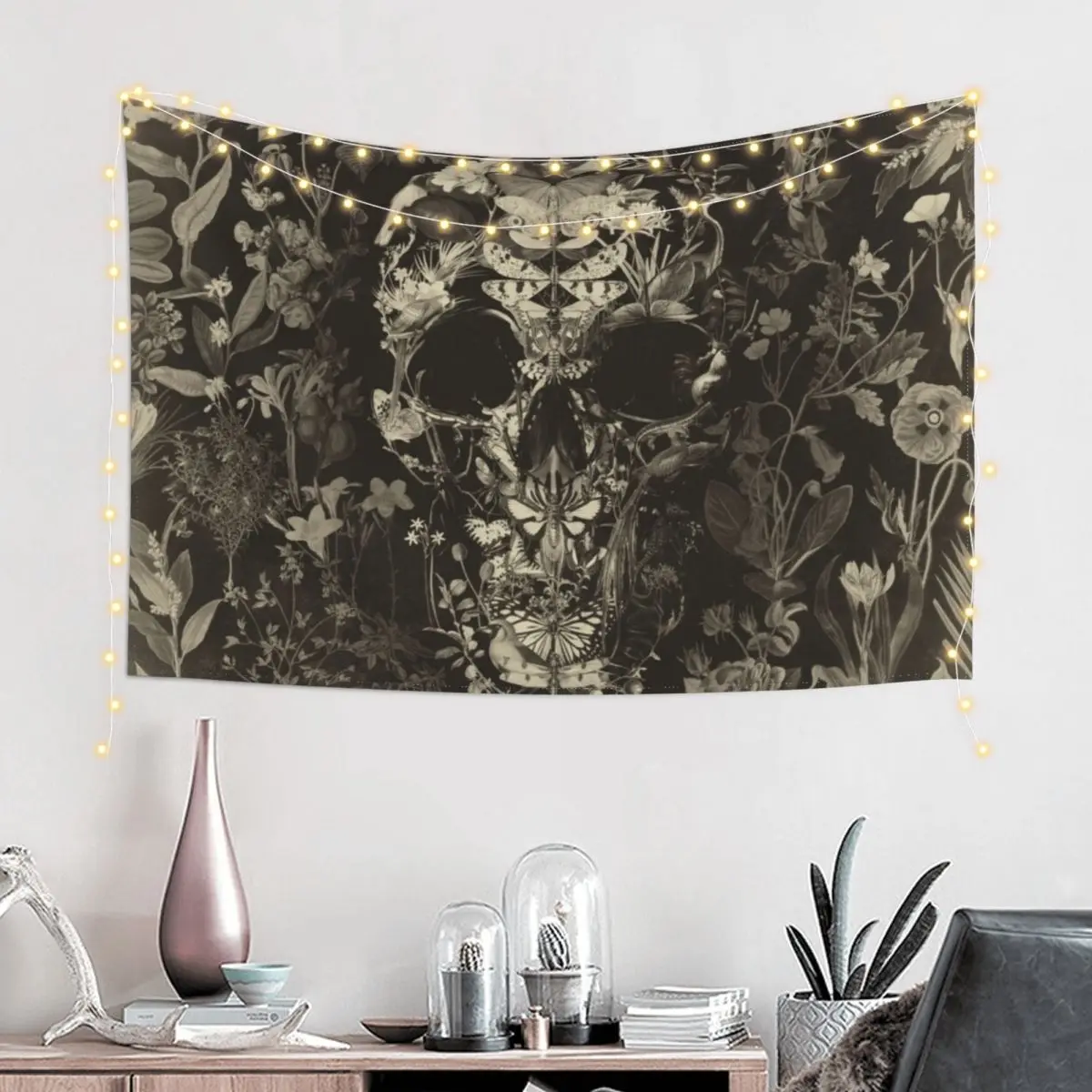 

Papillon Skull Old Plate Tapestry Wall Decor Bedroom Decoration Tapestry