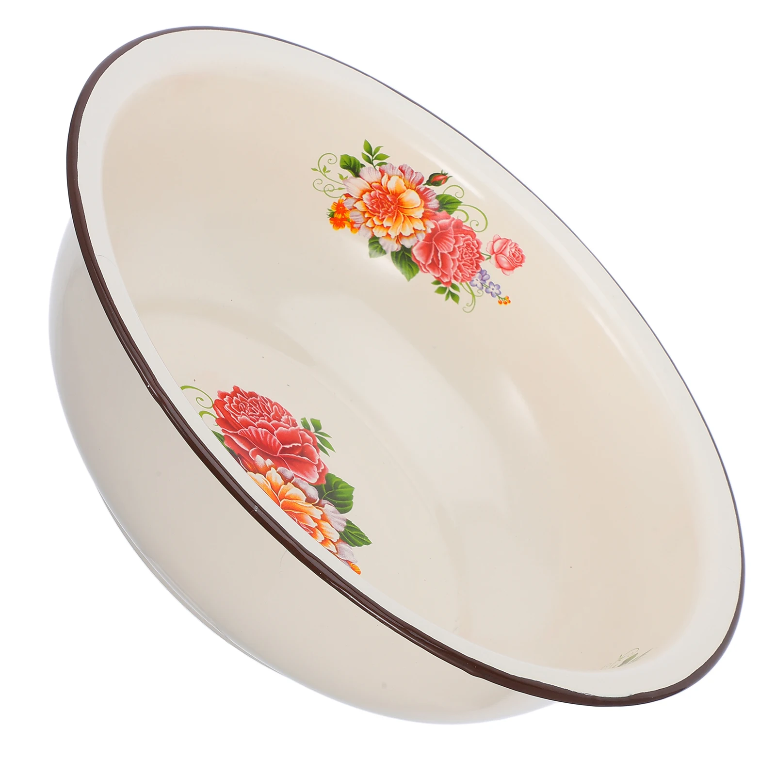 

Enamel Basin Mixing Bowls Vintage Deepen Large Kitchen Ware Salad Container Food
