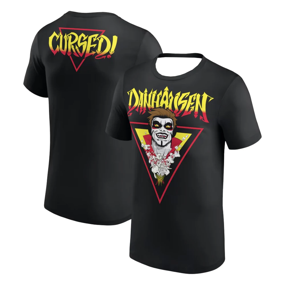 Schwarzes Danhausen Cursed T-Shirt für Herren, Rundhalsausschnitt, kurzärmelig, Sport-T-Shirt für Damen und Herren, Outdoor-Streetwear-Tops