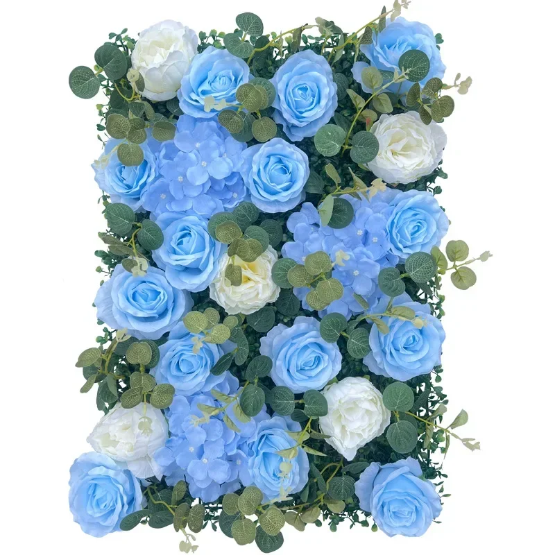 

40X60CM Rose Lawn Artificial Plant Wall Green Plant Wall Decoration Milan Eucalyptus Background Wall Plastic Fake Grass