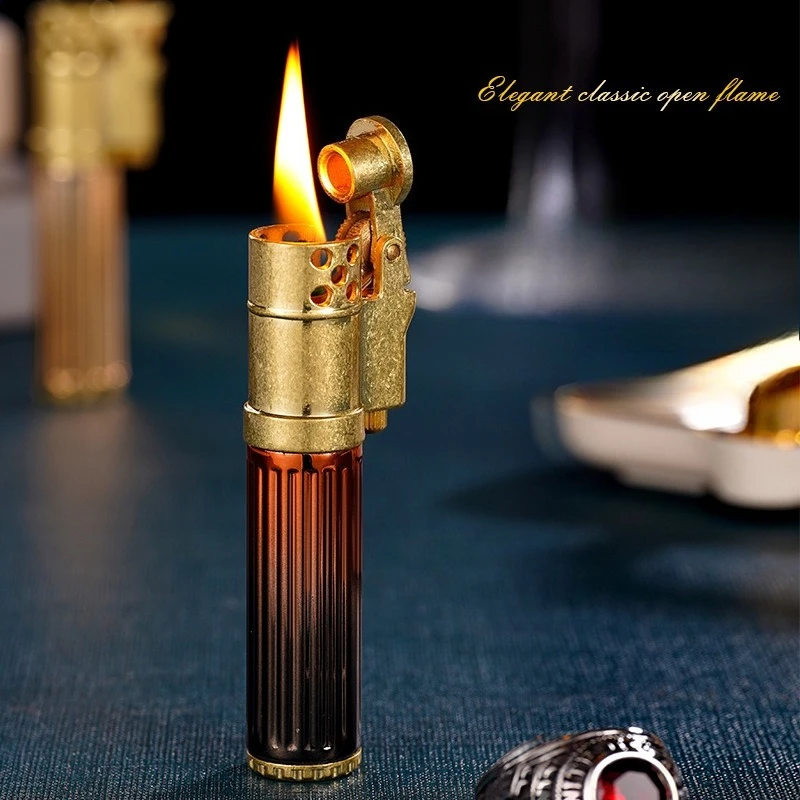 Transparent Oil Machine Retro Grinding Wheel Lighter Compact Portable Kero Sene Lighter Cross-border New and Unique Products