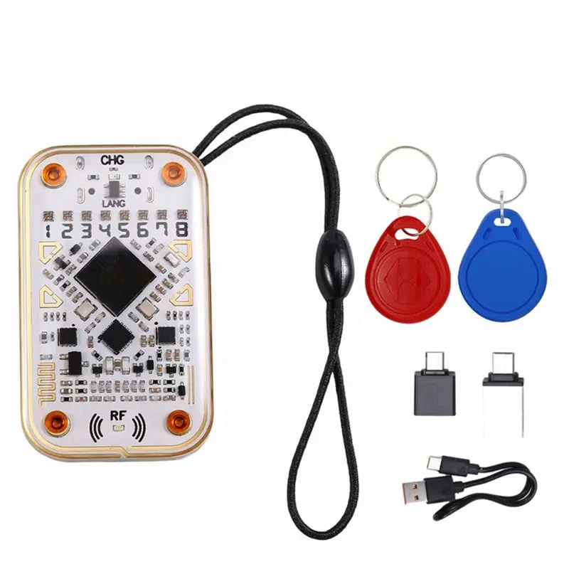 ~【IN  Stock】Chameleon Ultra RFID Smart Chip Reader+UID/8268 Keychain Smart Card Emulator 125K 13.56Mhz IC ID Card Decode NFC Too