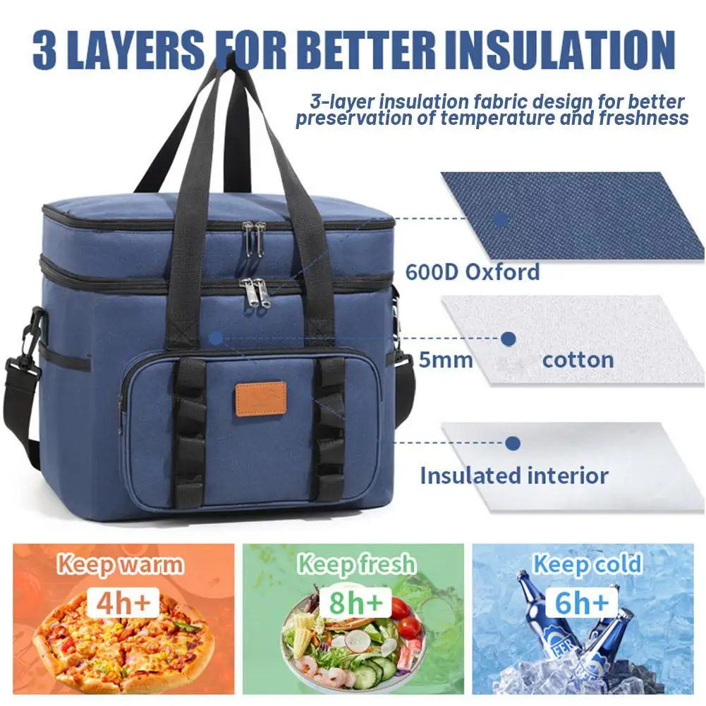 New High-end Insulated Casserole Carrier For Hot Or Cold Food Thermal Lasagna Lugger Tote Reusable Lunch Container Work Pinic