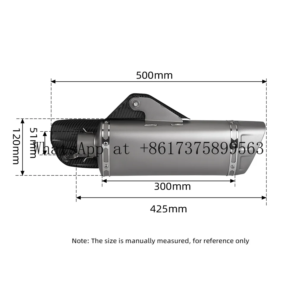 Universal Motorcycle Exhaust Muffler 51mm High Performance Titanium Alloy Carbon Fiber Heat