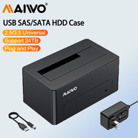 MAIWO SAS/SATA Hard Drive Docking Station Adapter 2.5/3.5 inch USB 3.0 External SAS Enclosure HDD SSD Converter with 12V/2A