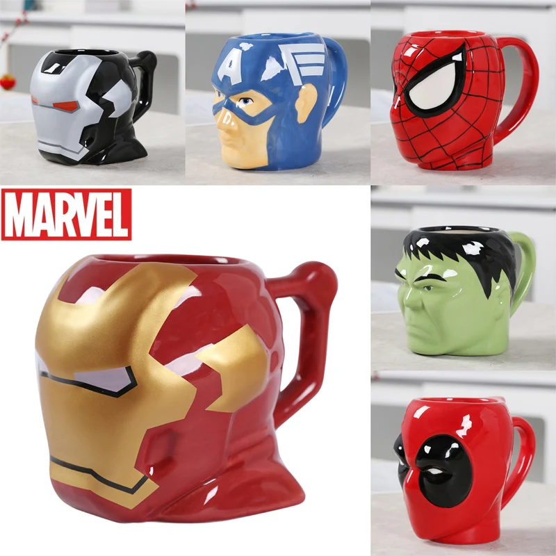 

Marvel Avengers Ceramic Coffee Cup Water Cups Spider Man Captain America Hulk Thor Iron Man Deadpool Superman Anime Cartoon Mug