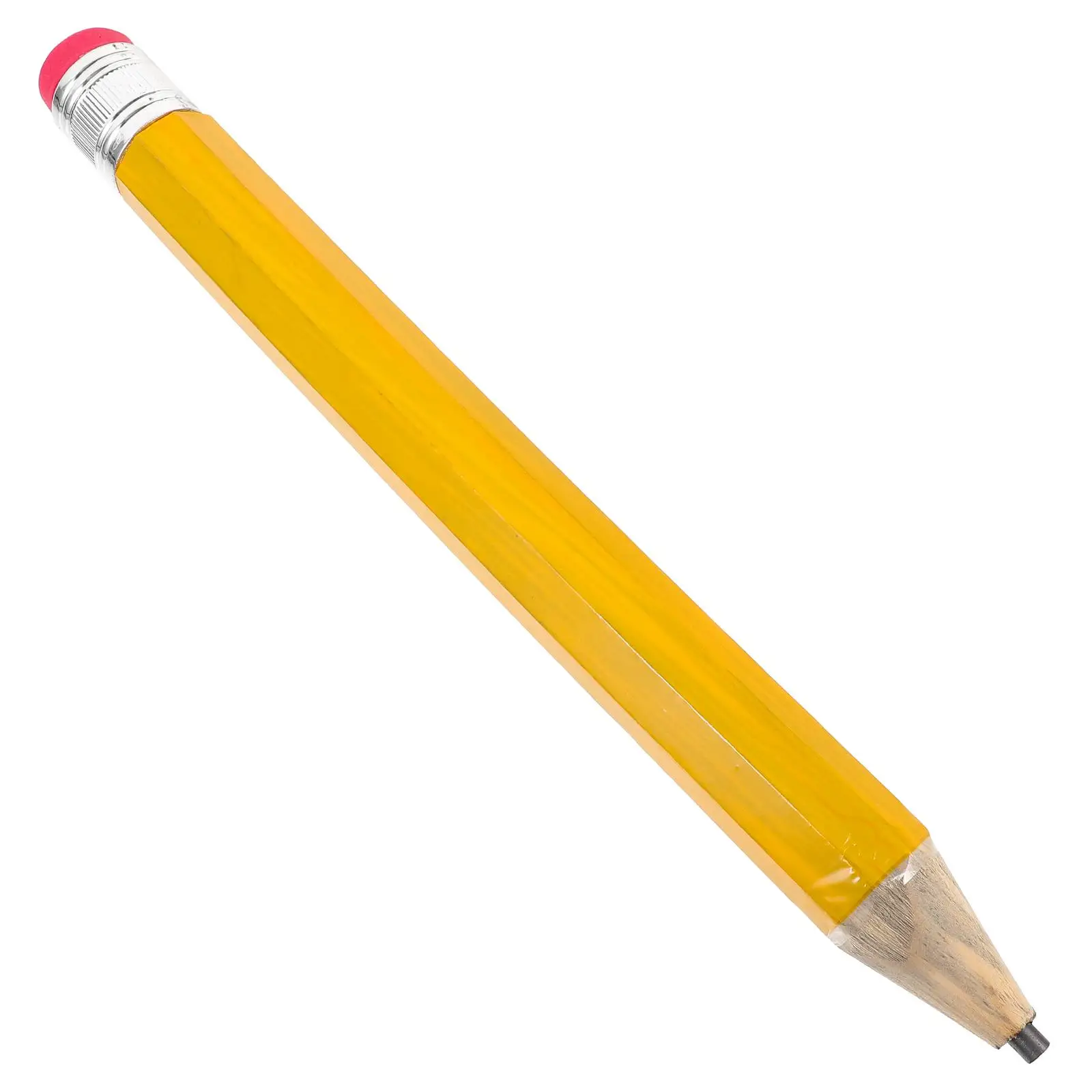 

Large Wooden Pencil Yellow Colored Kids Giant Funny Gift Birthday Stationery Portable Cartoon Students Writing Drawing