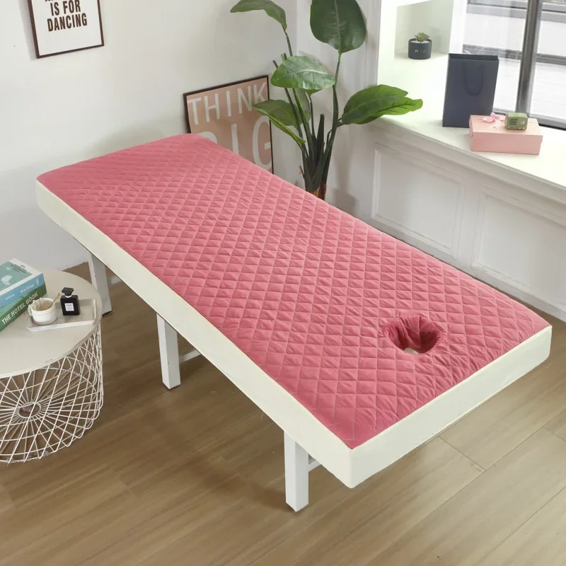 

Удобная для кожи простыня для красоты, нескользящая и пыленепроницаемая, массажный стол для салона красоты, стеганая простыня с открытым отверстием, 1 шт.