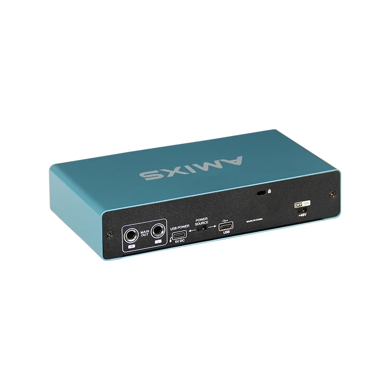 AMIXS UC42 Audio Interface for Recording Computer Free Drive USB External Sound Card for Pc Audio Equipment Professional Video