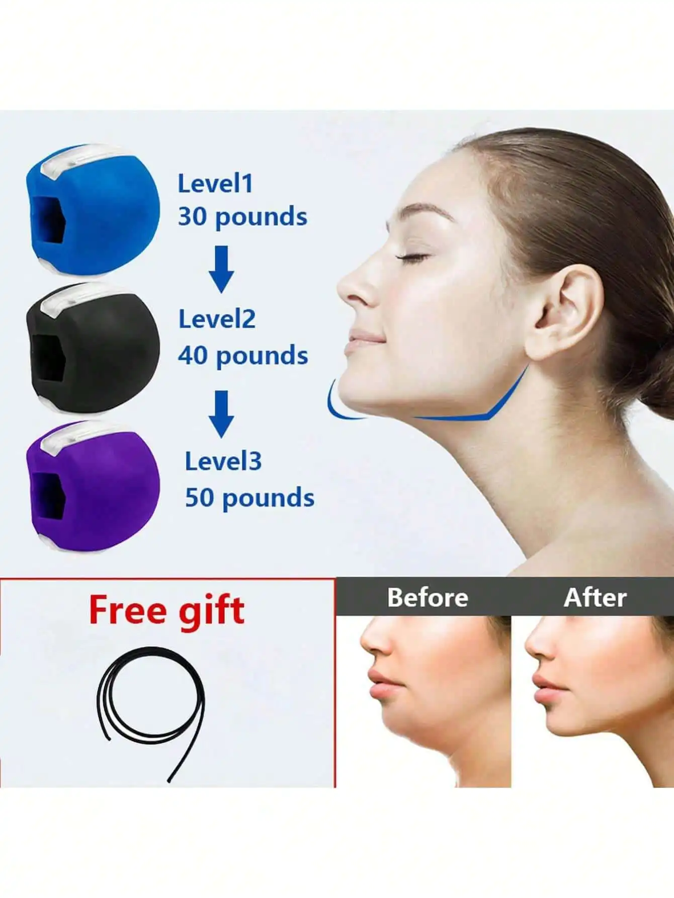 

Face-lifting artifact Jaw Exerciser Muscle Chewing Ball