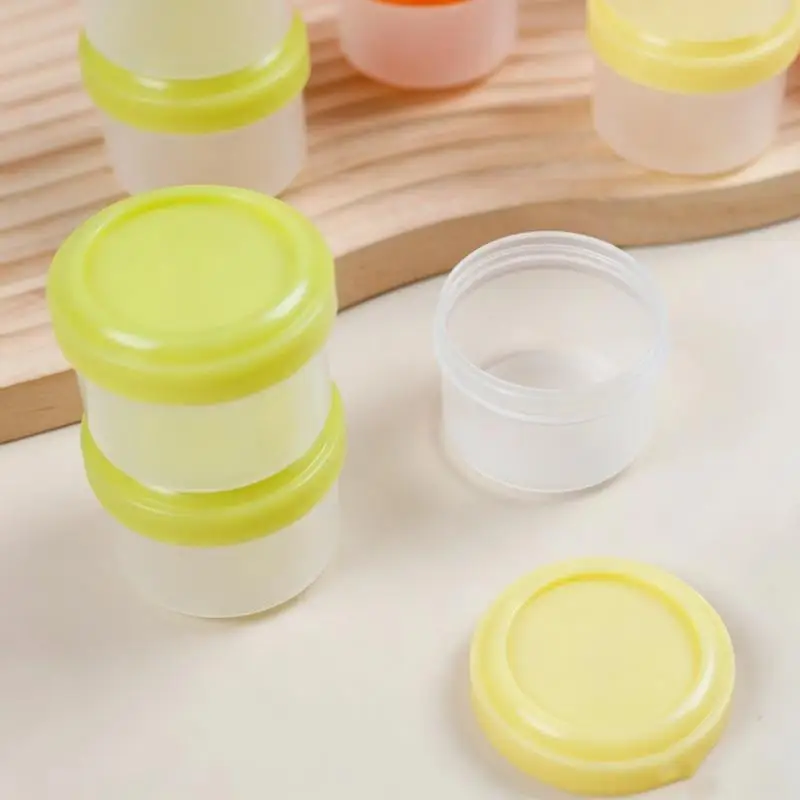 4Pcs Salad Dressing Containers  Plastic Twist Top Sauce Condiment Container With Lid Lunch Box Accessories