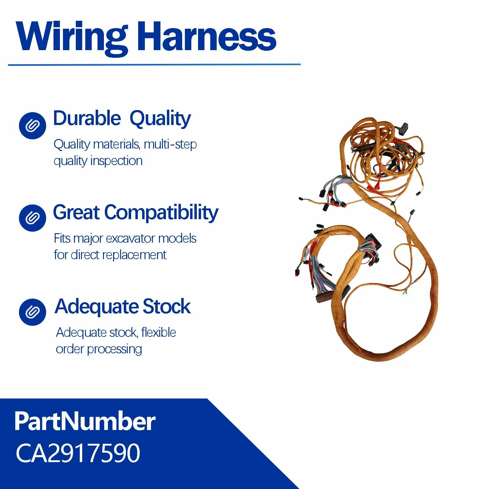 291-7590 Wiring Harness For CAT 320D 320DL 323DL Excavator C6.4 Engine