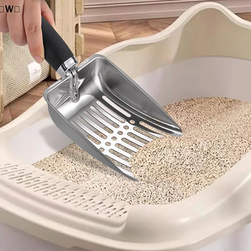 、1alwacat limpeza de areia para cão gato fezes limpas gato maca pá pet ferramenta de limpeza produtos para animais de estimação metal alça longa colher obrazwinter1 meva