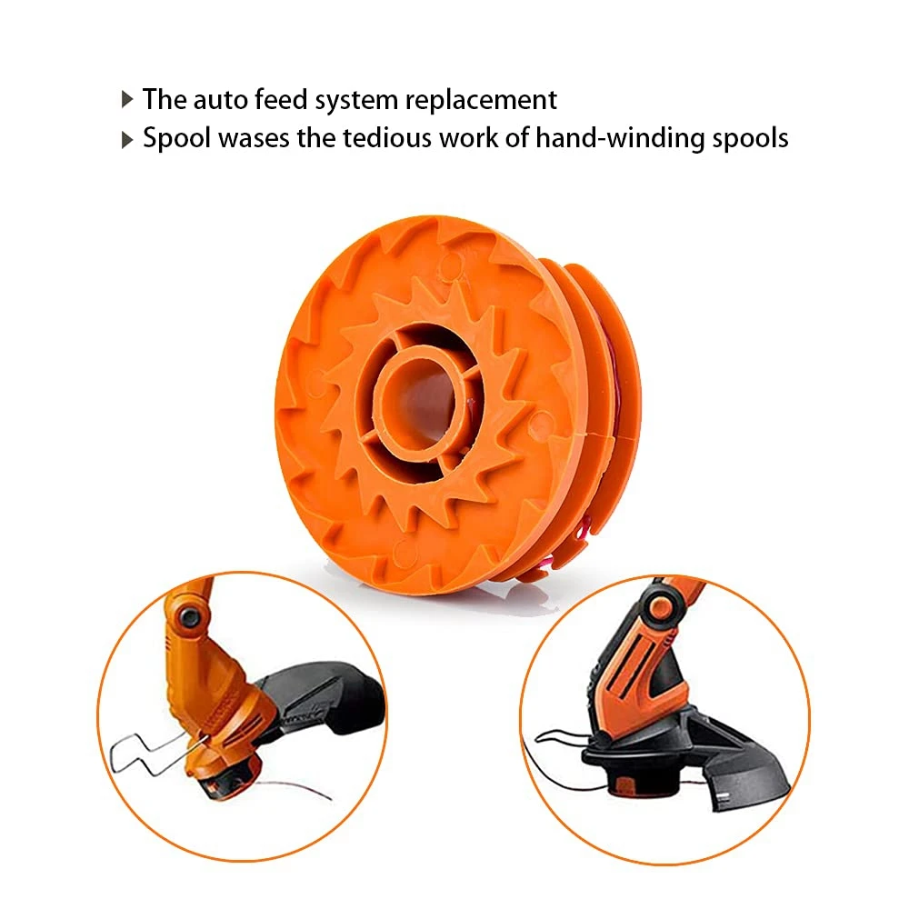 Linha de substituição aparador carretel para Worx, WA0007, 50022833, WG116, WG119, com fio elétrica Cordas aparadores, 16Ft, 0,065"