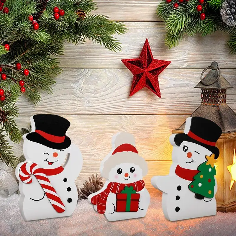 Christmas Centrepiece Figurine For Table Tabletop Christmas Snowman Figurine Model Collectible Tabletop Christmas Ornament For