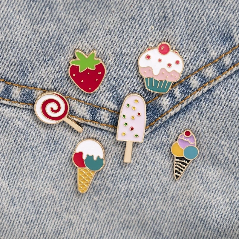Planet Ice Cream Enamel Pin Custom Cupcake Dessert Brooches Badges for Bag Clothes Cartoon Playful Universe Jewelry Gift for Kid