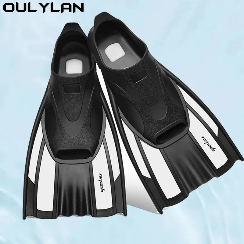 Oulylan Rubber Professional Flexible Comfort Non-Slip Swimming Diving Fins Snorkeling Swim Flippers Water Sports Beach Shoes