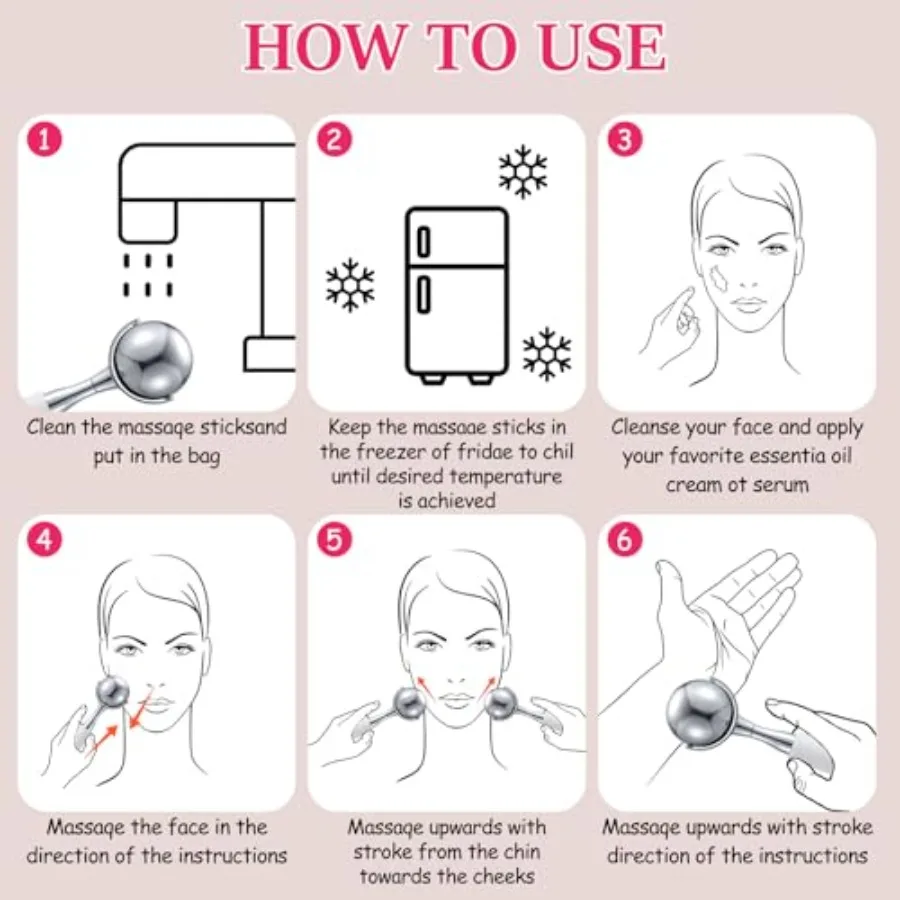 Cryo Sticks 360 หมุนเหล็กแตกลูกโลกน้ําแข็งเครื่องมือบํารุงผิวหน้าสําหรับผู้หญิง Ice Roller สําหรับ Face Eyes