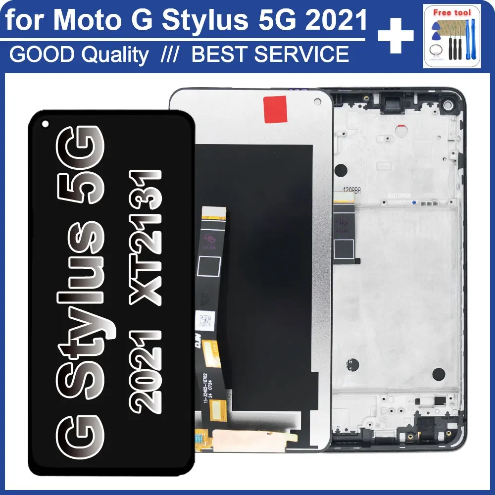 Pop novo lcd para motorola moto g stylus 5g 2021 lcd xt2131 display touch screen digitador assembléia para moto g stylus 2021 xt2131d