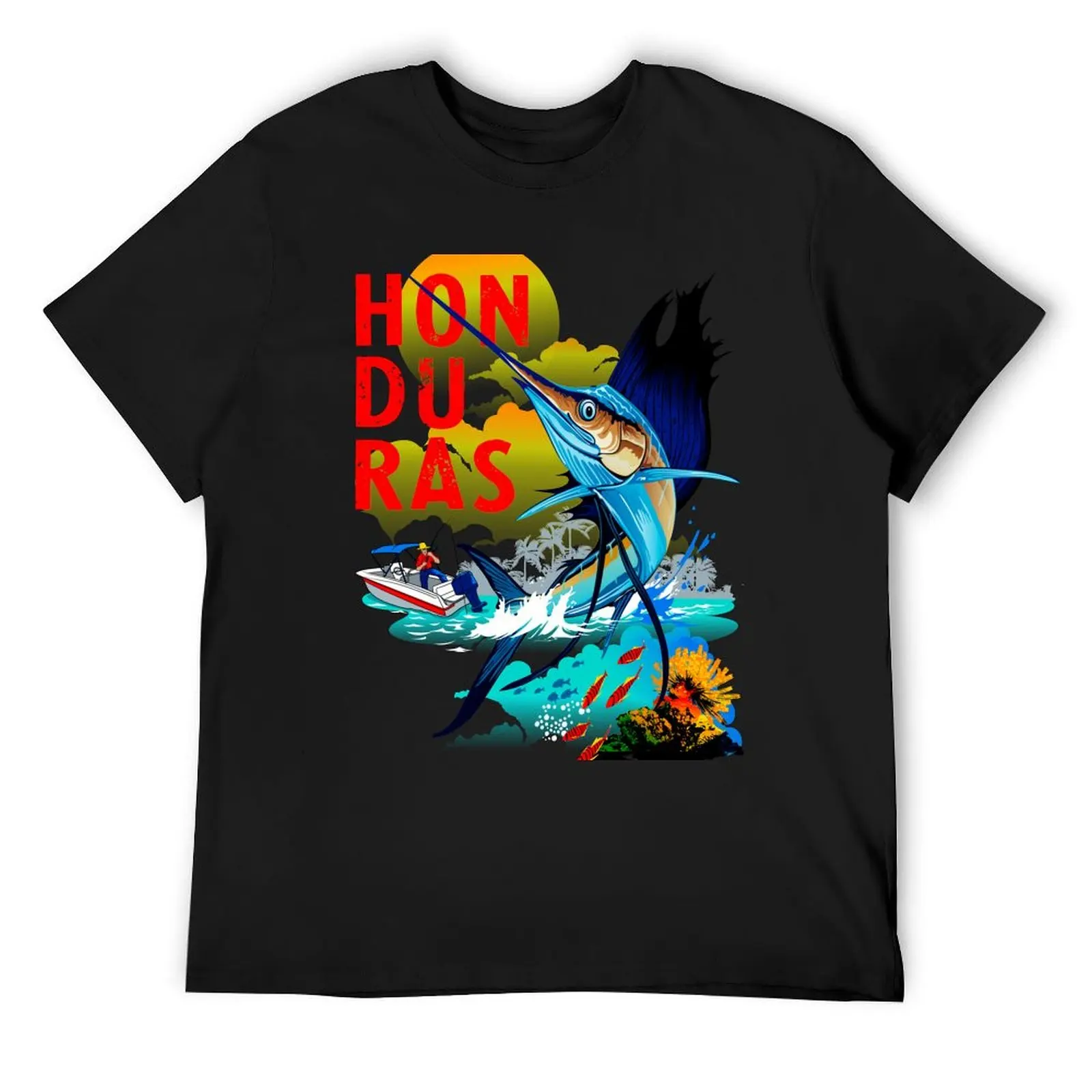 

Honduras Marlin T-Shirt new gifts and t-shirts Blouse blue lock plus sizes luxury clothes men