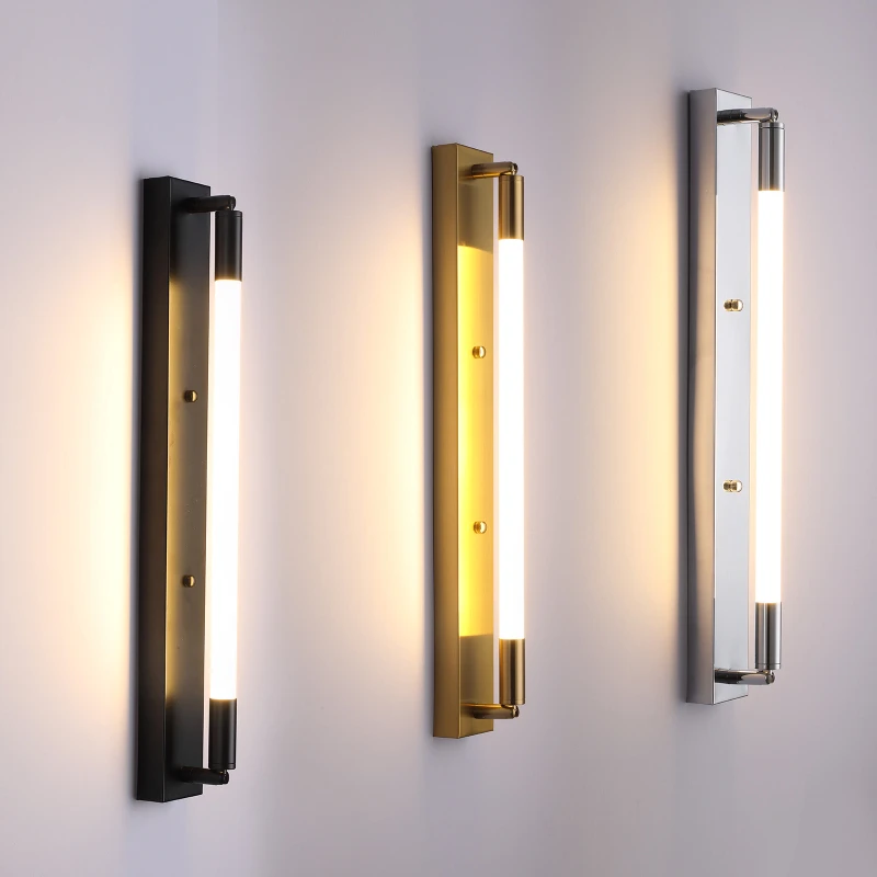 

Modern Minimalist Led Tube Folden Wall Lamp For Bathroom Cylindrical Bedroom Bedside Wall Black Sconce Lamp