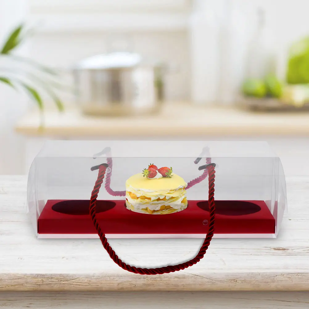

20Pcs Clear Cake Boxes Sturdy Bakery Packaging Carrier with Handles for Cupcakes Pastries Cookies Bakery Packaging Supplies