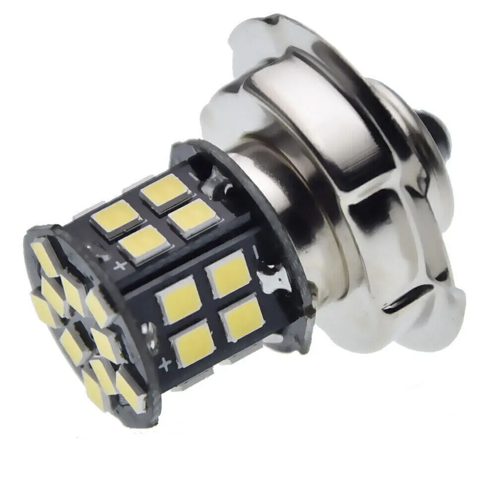 2 szt. Żarówki do reflektorów motocyklowych Led P26S 6V- 12V 2835 30 SMD Moto 600lm skuter ATV światło przednie lampa czołowa chłodne białe